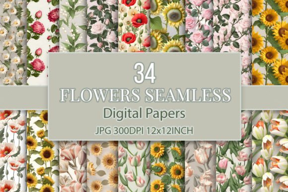 Bundle 34 Seamless Flower Patterns 602: A Powerful Tool for Designers and Creators