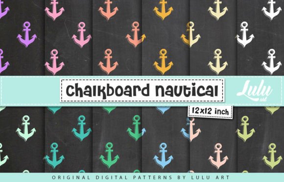 Chalkboard Nautical Anchor Patterns