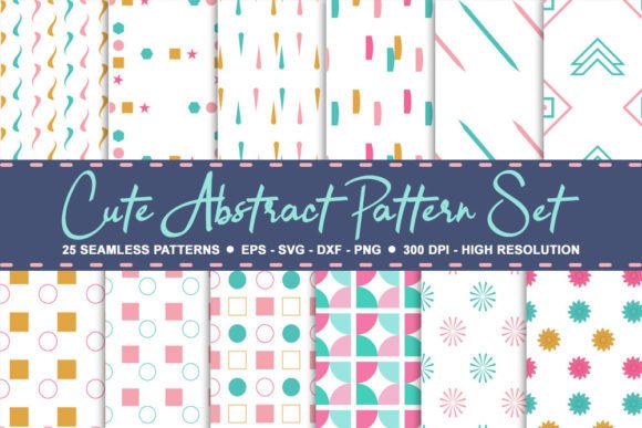 Cute Doodle Digital Patterns Set