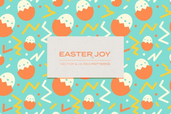 Easter Joy Patterns and Set of 12 Seamless Vector Patterns