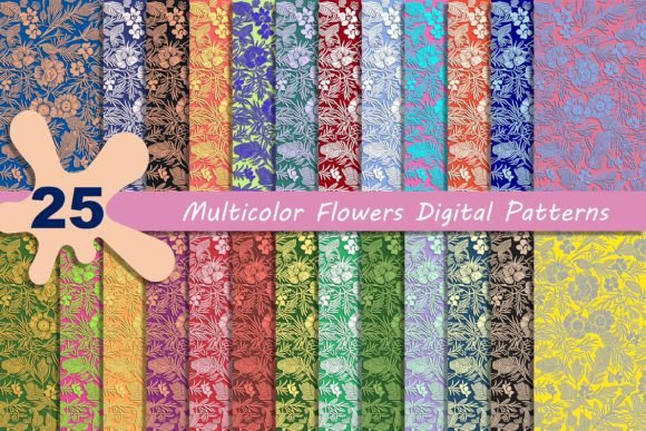 Exploring Multicolor Flowers Digital Patterns for Creative Projects