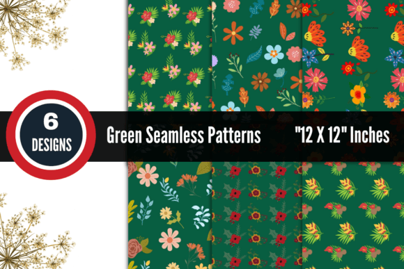 Green Background Seamless Patterns