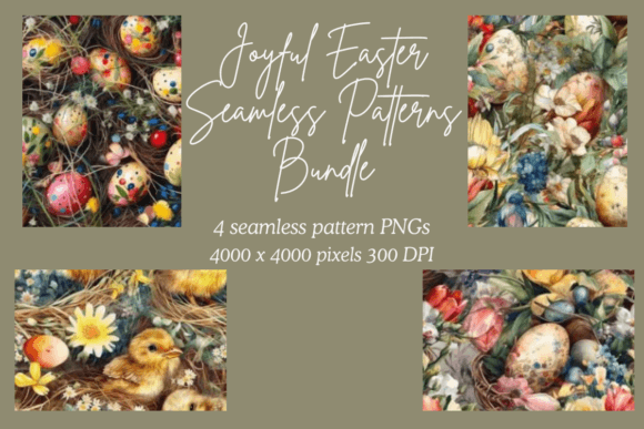 Joyful Easter Seamless Patterns Bundle