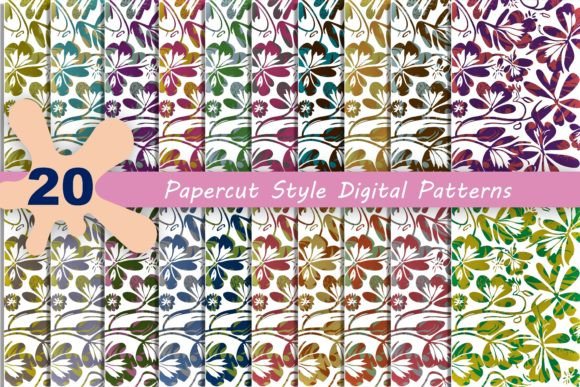 Papercut Style Digital Patterns
