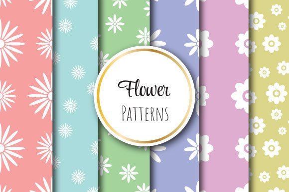 Pastel Flower Patterns and Seamlessly Repeating Pastel Flower Patterns