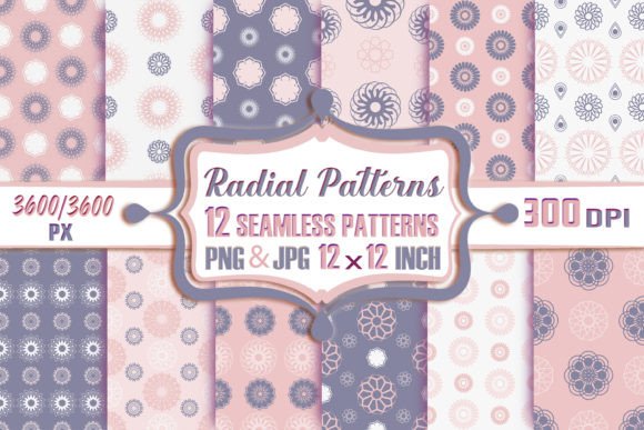 Radial Patterns 12 Seamless Papers