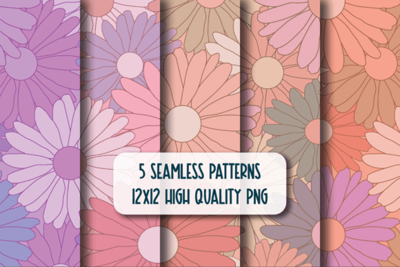 Retro Daisy Flowers Seamless Patterns: A Versatile Design for Creative Projects