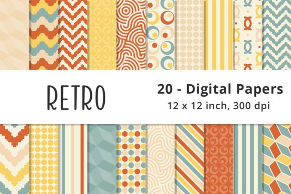 Retro Digital Paper Background Patterns