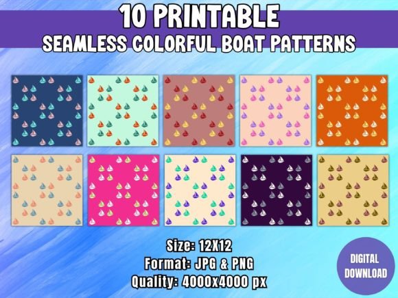 Seamless Colorful Boat Patterns: A Creative Resource for Designers and Makers