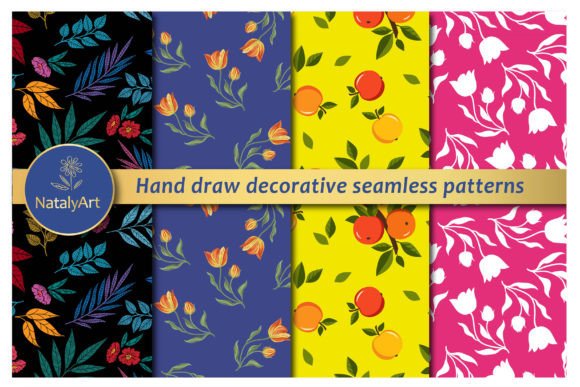 Set of Hand Draw Seamless Patterns: A Versatile Resource for Designers and Creatives